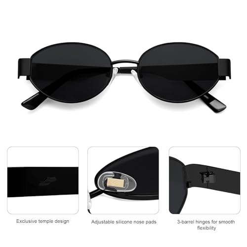 Image of SOJOS Retro Oval Sunglasses for Women Trendy Classic Shades UV400 Protection SJ1256