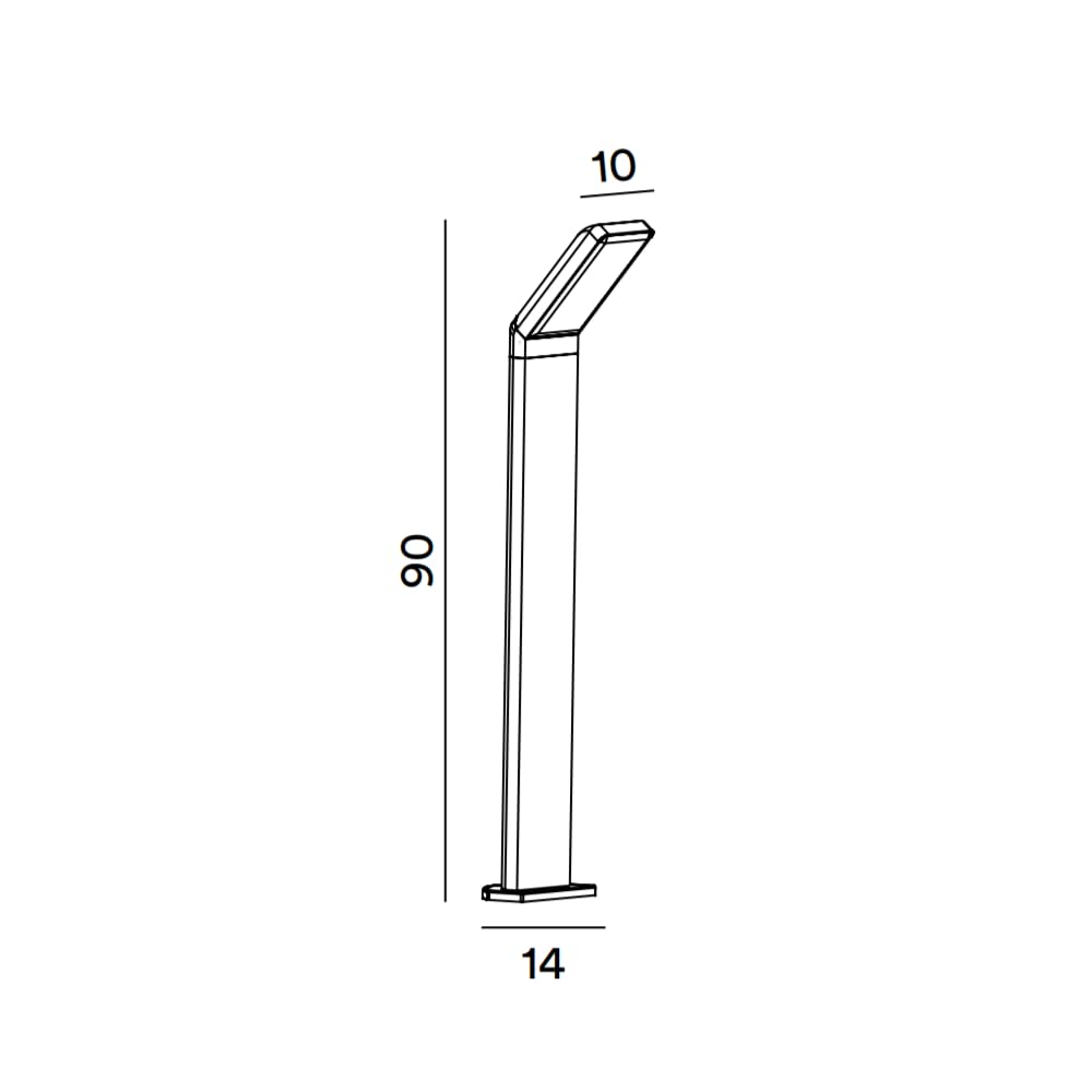 Zacisk świetlny Led 12W do ogrodu, Ip65, 1050 Lm, H. 60 Cm, 3000K, lakierowane aluminium, jasnoszary - Perenz