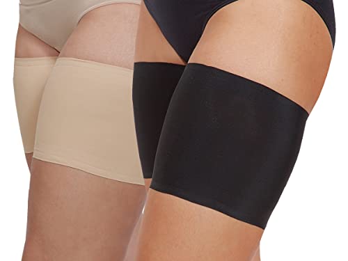 Bandelettes Original Patented Elastic Anti-Chafing Thigh Bands - BeigeUnisex Black Unisex Bundle Size D (X-Large)