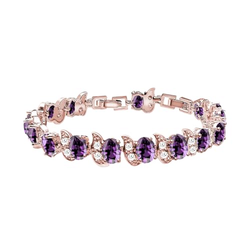 Image of LMXXVJ Fashion Tennis Bracelet Created Emerald White Gold Plated Charm Bracelet Gifts Jewelry for Women