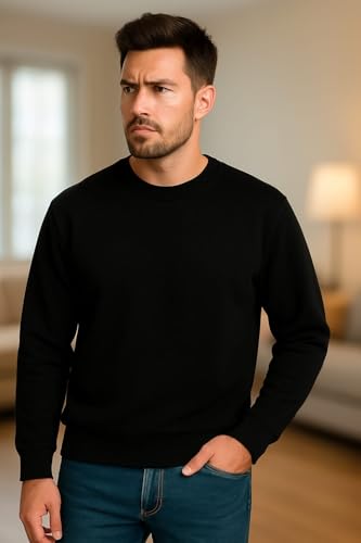 Image of Men's Premium Sweatshirt - Warm, Soft & Stylish Pullover | Casual Winter wear with Full Sleeves | Perfect for Gym, Travel & Everyday Comfort | Plain Sweatshirt for Men