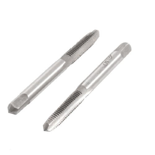 Aexit 2 Pcs Taps Square Head HSS M5 3 Flutes Hand Screw Thread Hand Threading Taps Metric Taps