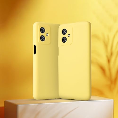 Image of SPRIG Compatible with Motorola G54 5G Phone Liquid Silicone Premium Back Cover Drop Tested Shock Proof Mobile Case for Men, Women, Boys and Girls with Camera Protection (Shining Yellow)