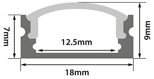 Perfil de aluminio negro Lyyt 1m para iluminación LED de cocinas 7