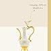 Steel Water Bottle Pitcher with Zirconia Stones | Handmade Metal Carafe Water Tea Coffee Jug Vintage Bottle | Turkish Ottoman Zamzam Pitchers (470 ML / 16 Oz, Zirconia Stone, Gold Color)
