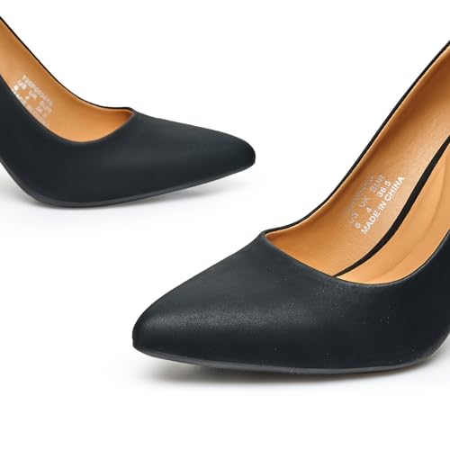 Trary Women’s Slingback Pumps, Black Heels Gold Heels Nude Pink Red Heels, Pointed Toe High Heels for Women Sexy Stiletto Heels Buckle Ankle Strap Closed Toe Pumps Office Party Prom Dress Shoes3