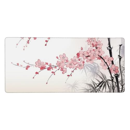 Tapis de souris de jeu étendu motif cerisier pour setup gaming