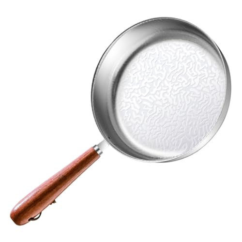 GUHPZA Frying Pan Mini Wok Pans Flat Pan Stainless Steel Saupan Coffee Milk Warmer Pan Cooking Pan Kitchen Cookware