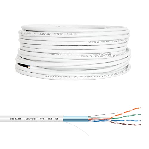 VulTech SC13102-100 Bobina Matassa Lan Categoria 5e FTP 100 Metri 23AWG Ethernet cavo rete impianti alta velocità 1Gbps 100m Cat5e, 100 Ohm, 10/100/1000 Mbps