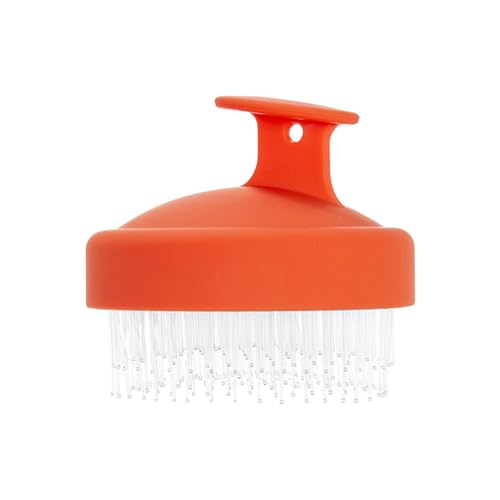 Almencla Cepillo Desenredante Peine Exfoliante Masajeador de Cuero Cabelludo con Diseño Moderno Material Apto para Niños Y Adultos Adecuado para, Naranja