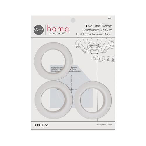 Dritz Curtain Grommets, 1-9/16" (40 mm) Inner Diameter, Heavy-Duty Plastic,