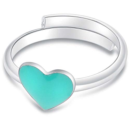GioiaPura Anello da Bambina Anello in Argento 925°/°° con Cuore smaltato Turchese della Misura One_Size Trendy cod. GYAARW0147-T