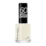 Rimmel 60 Seconds Super Shine Smalto, Smalto asciugatura rapida, Colore vibrante, A lunga tenuta, 8 ml, 703 White Hot Love