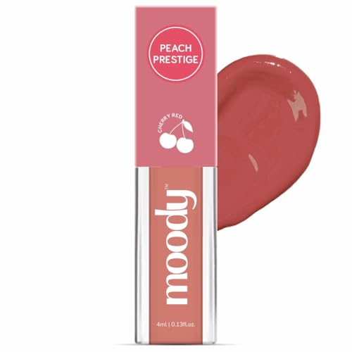 Image of Moody Drip Matte Liquid Lipstick - Peach Prestige, with Jojoba Seed Oil & Vitamin E | Transferproof, Long Lasting & Vibrant Lip Colors That Last Upto 12 Hours | Paraben Free Lip Tint, 4ml