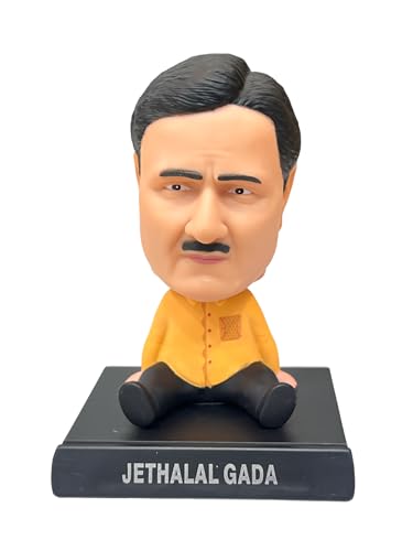 Image of AUGEN Super Hero Jethalal Action Figure Limited Edition Bobblehead with Mobile Holder for Car Dashboard, Office Desk & Study Table (Pack of 1)