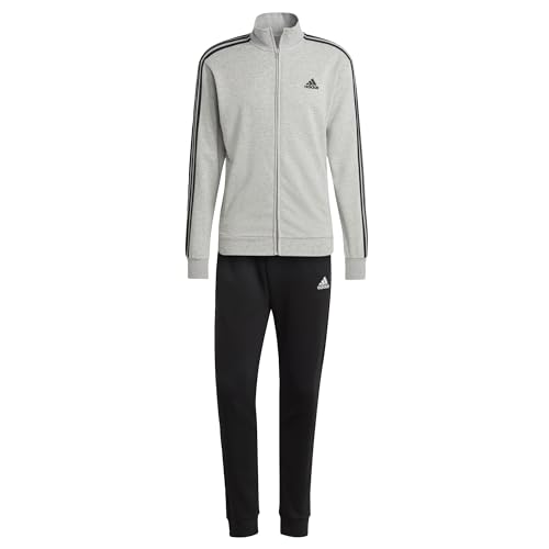 adidas Herren Basic 3-Stripes French Terry Track Suit, Medium Grey...