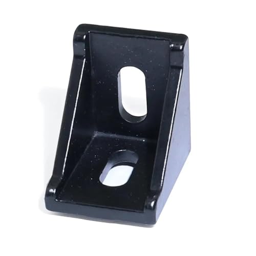 Soporte en L negro para montaje de estructuras de aluminio 2020 en pack de 4