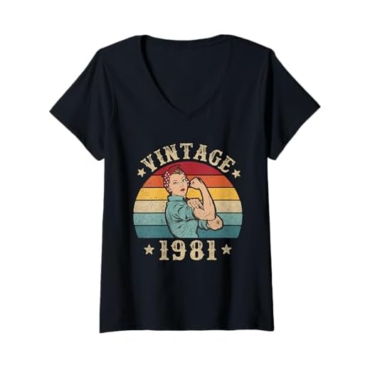Mujer Regalo de 44º cumpleaños Señoras Año 1981 Mujeres 44 años Camiseta Cuello V