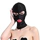 JIAHG Full Cover Maske SM-Maske Bondage Maske Mund öffnen Fetisch Maske Sex Maske Schwarz Kopfmaske Frauen Sexy Sturmhaube Maske Erwachsene Gesichtsmaske (Polyester, Augen und Mund öffnen)