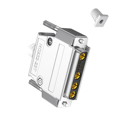 Laikoutd Conector D-Sub De Corriente 30 Amperios 9w4 Macho 5+4 Contactos Mixtos Bloqueo Montaje En PCB Conexión Eléctrica Confiable Enchufe Aislamiento Resistencia Calor