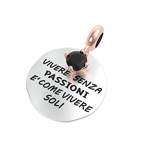 Charm en argent 925 Passions avec pierre onyx et gemma pour bracelet