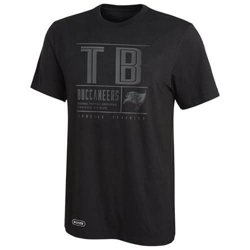 Outerstuff NFL Covert - Camiseta de manga corta para hombre, color gris sobre negro, Negro -, Large