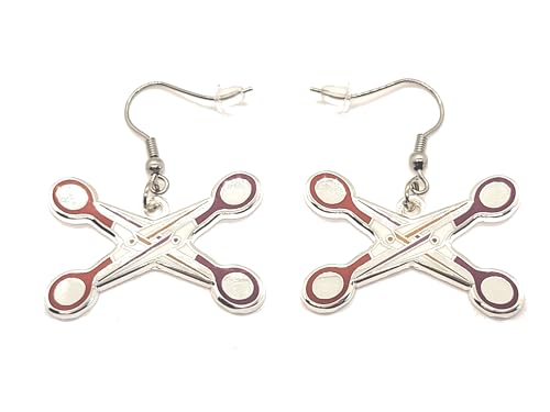 Lesbian Pride Scissors Earrings in WLW LGBT+ Flag Colors | Subtle Pride Jewelry