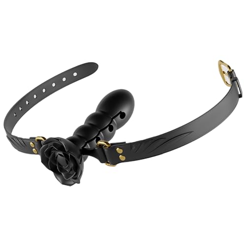 Jomyu Neu BDSM Deep Throat mehrstufiger Oralball Stieg Silikon Ball Gag mit Ball Gag Zungenfixierung Einstellbar SM Sklaven Fetisch dildo Sexspielzeug Sexspiel für Paare Frauen Männer Extrem (Schwarz)