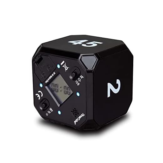 TimeCube Plus Preset Timer with 4 LED Light Alarm for Time Management, and Countdown Settings (Black - 2,10,20,45 min)