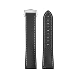 GJZISBKLB Cinturino for orologio in caucciù fluoro 20mm 21mm 22mm compatibile con cinturino Omega Seamaster Rolex Tudor cinturino FKM cinturino da uomo a sgancio rapido(Black-white,21mm)
