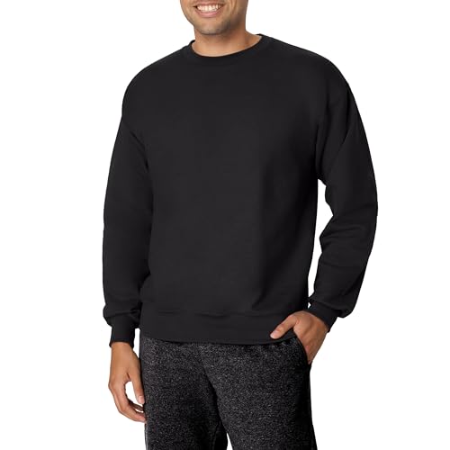 Hanes Men's Ultimate Cotton Heavyweight, Black, Large