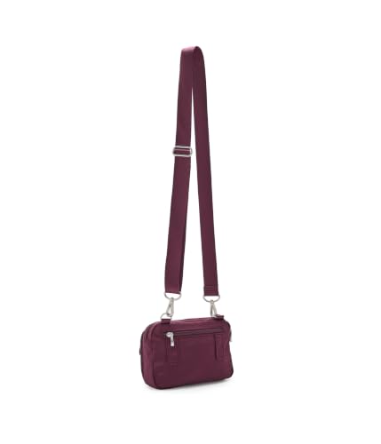 Image of Baggallini Modern Double Zip Crossbody - Lightweight 5.5 inchx7.75 inch RFID Travel Purse, Convertible Waist Pack Crossbody Bag