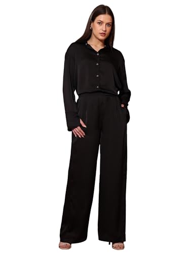 Image of PURVAJA Women's Full Sleeve Shirt & Trouser Solid Co-ords