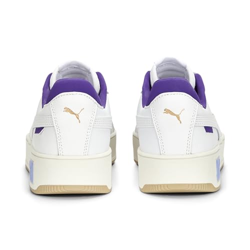 Image of PUMA Women's Cali X Hk WN's Sneaker, 1, Puma White Puma White Elektro Purple Frosted Ivory, 6.5 US