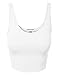 makeitmint Women's FREESIZE Scoopneck Racerback Crop Tank Top Medium YIK0018_05White