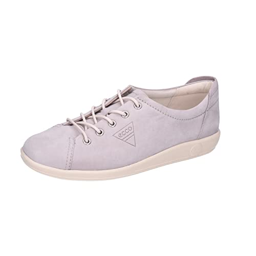 Image of ECCO Womens Soft 2.0 206503 Nubuck Grey Rose Trainers 8-8.5 US