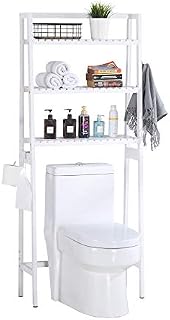 MallBoo Toilet Storage Rack, 3 -Tier Over-The-Toilet Bathroom Spacesaver - 100% Wood