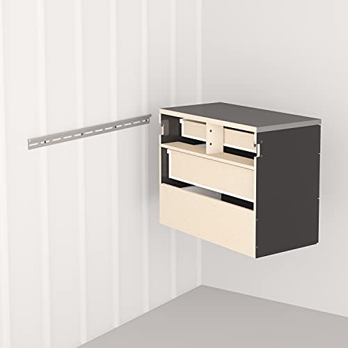 Image of Prepac HangUps 30'' Garage Storage Cabinet with 3 Drawers, Wood Wall Mount Pantry Cabinet, Wall Hanging Laundry Room Cupboard, Kitchen Pantry for Garage, Kitchen and Laundry Organization, Black