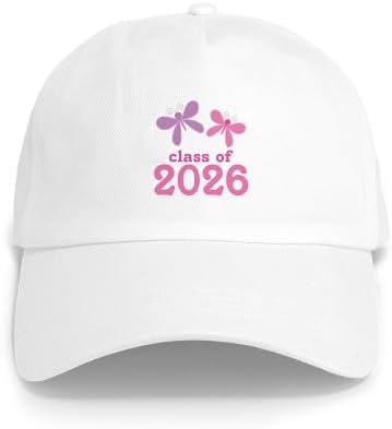 CafePress Class of 2026 Graduate Butterflies Adjustable Baseball Cap
