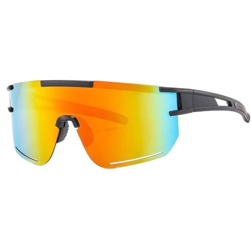 Ruikdly Gafas de sol rápidas para bicicleta Rave para hombre, carreras, deportes, gafas de sol con correa ajustable UV400, gafas de protección para hombre y mujer, ciclismo, correr, golf, esquí