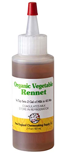 Liquid Vegetable Rennet - Double Strength Microbial Rennet for Home Cheese Making - NON-GMO, Gluten-Free, Easy to Measure & Use (2 oz)