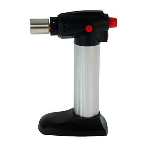 DONREGALOWEB Chalumeau de cuisine en métal et acrylique à gaz décoré de couleur noire et blanche