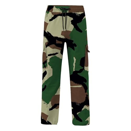 Outdoor Cargo Pants for Men Lightweight Relaxed Fit Tactical Pants Solid Camo Multi Pockets Classic Trousers2