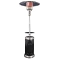 Hiland HLDS01-SSBLT 48,000 BTU Propane Patio Heater with Wheels, Large, Black