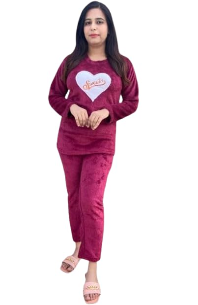 Women Winter Woolen Night Suit Top and Bottom Set Comfortable, Breathable, Lightweight, Skin Friendly Fabric-picture-34