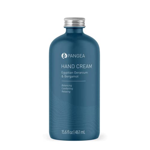 Pangea Organics -Natural Egyptian Geranium + Bergamot Hand Cream | Vegan, Non-Toxic, Sustainable Clean Beauty (Glass Bottle + Pump, 15.6 Oz | 461 Ml) #TOP1