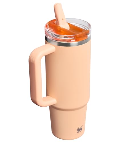 Image of STANLEY Quencher ProTour Flip Straw Tumbler with Leakproof Lid 30 oz | Built-In Straw & Handle | Cupholder Compatible for Travel | Insulated Stainless Steel Cup | BPA-Free | Orange Sherbet