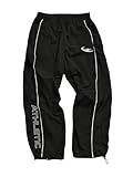 GORGLITTER Men's Wideleg Baggy Pants Y2K Contrast Piping Drawstring Sweatpants Fashion Streetwear Trousers Black Graphic X-Large