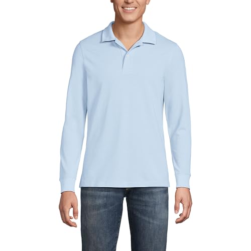 Polo de malla de manga larga para jóvenes hombres, uniforme escolar miniatura 1