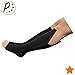 NEW (BIG & TALL 3XL) Open Toe Knee Length Zipper Up Compression Hosiery Calf Leg Support Stocking Stocks (Black)
